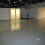 Concrete floor finished with epoxy paint