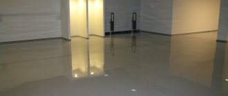 Concrete floor finished with epoxy paint