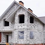 A house made of aerated blocks before finishing work