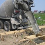 Delivery of concrete to the site