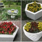DIY concrete flower beds