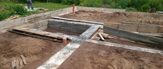 Monolithic strip foundation for a house
