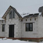 Unfinished house made of aerated concrete blocks
