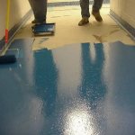 Staining a concrete floor