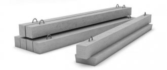 Reinforced concrete purlins, markings, dimensions, application