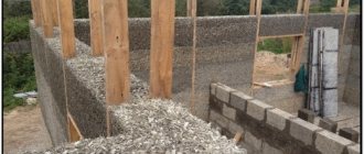 Construction of a house from monolithic wood concrete